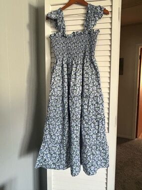HILL HOUSE Blue Floral Nap Dress